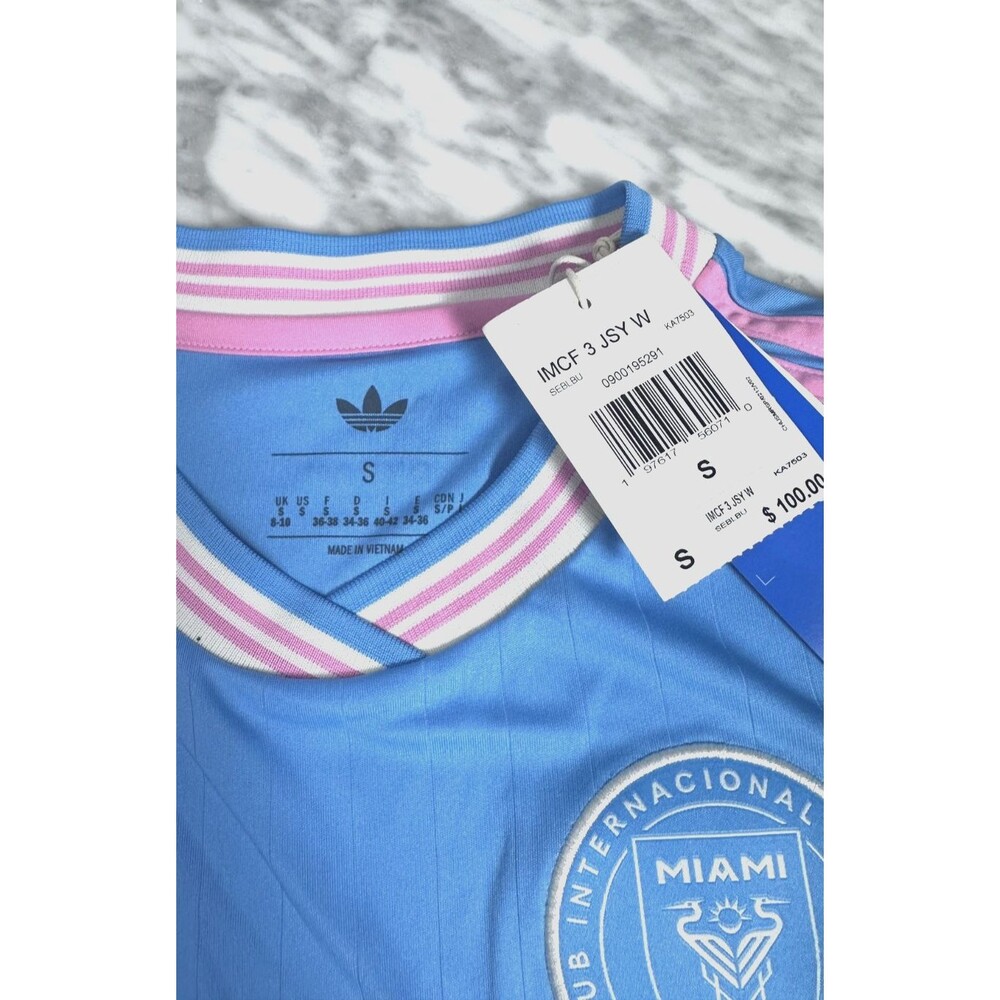 Adidas MLS Inter Miami CF 25/26 3rd soccer Jersey Blue KA7503 Women's small - Picture 5 of 8